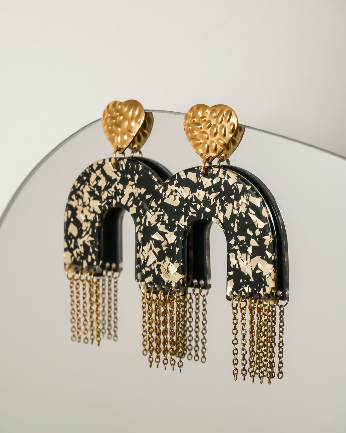 Boucles d'oreilles CLAUDIA - noir