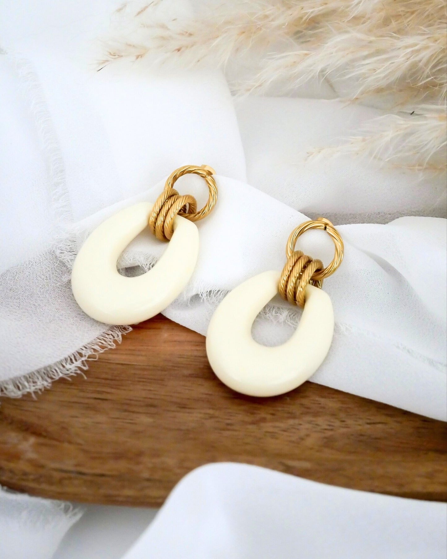 Boucles d'oreilles ENOLA - écru