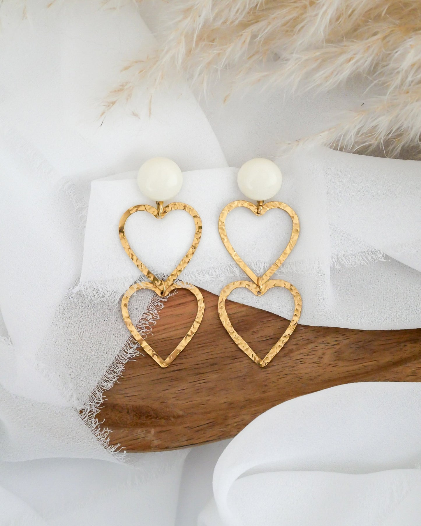 Boucles d'oreilles CLÉA - écru