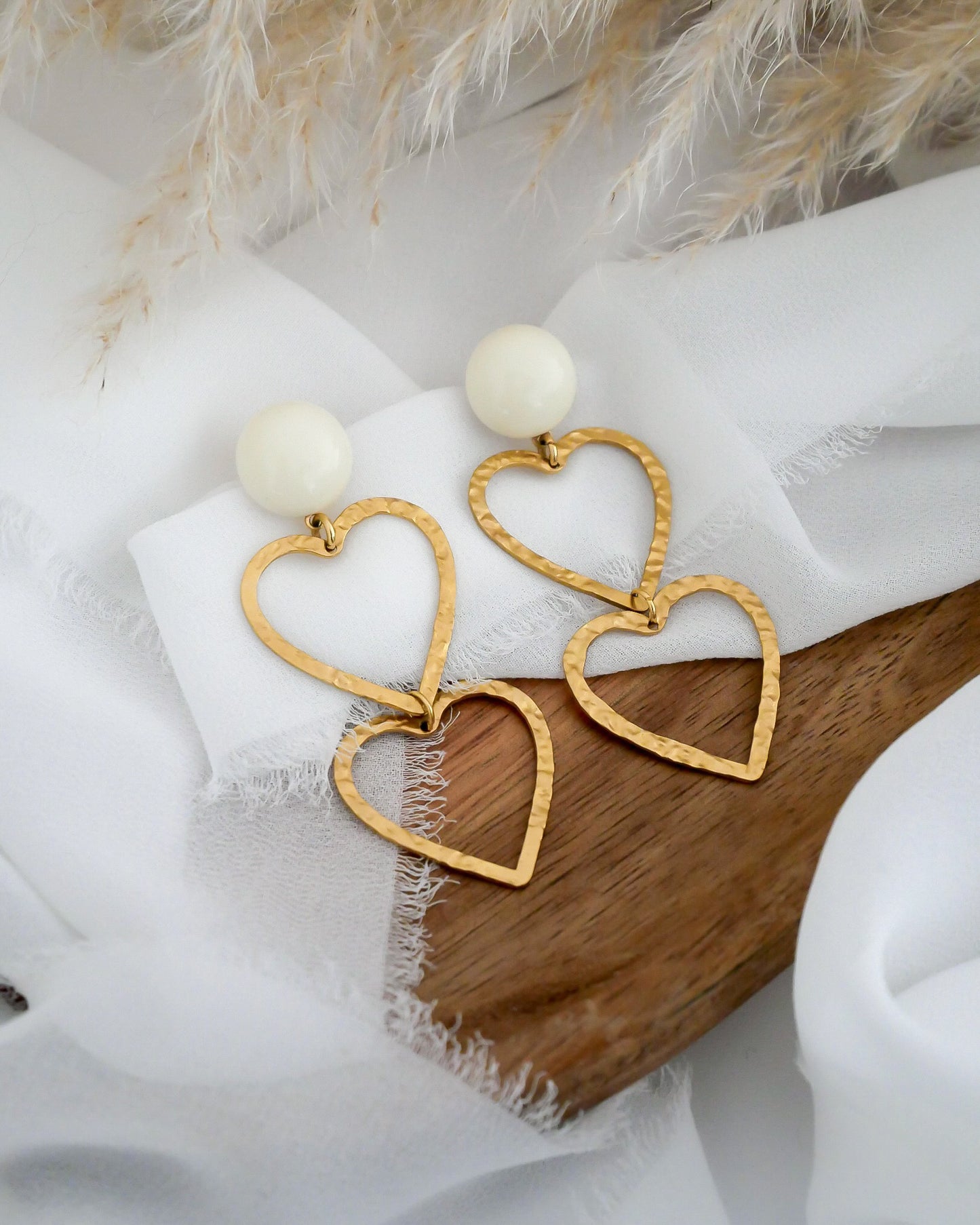 Boucles d'oreilles CLÉA - écru