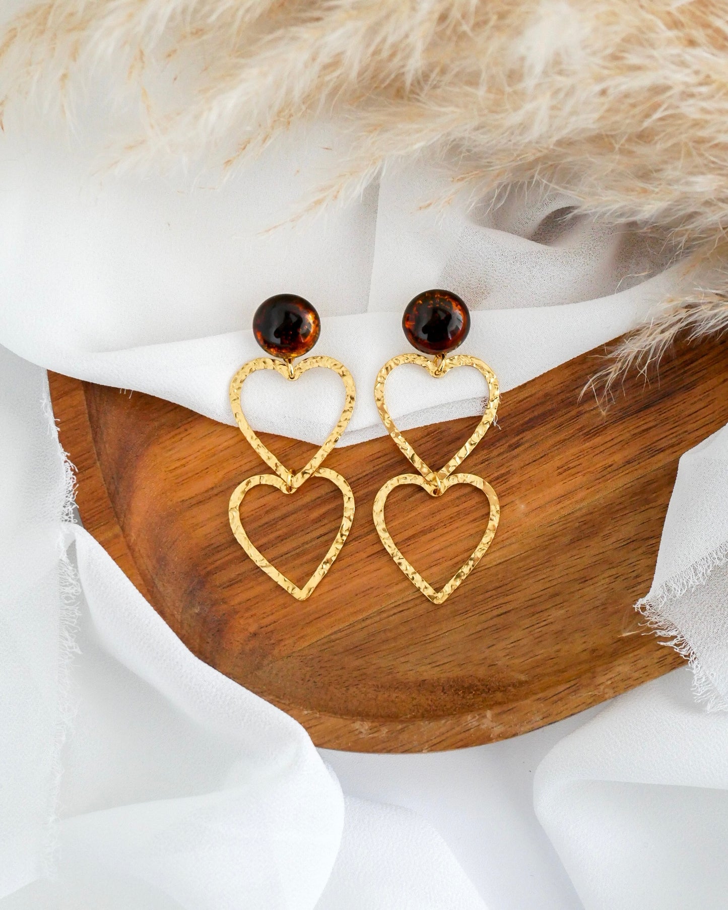 Boucles d'oreilles CLÉA - marron