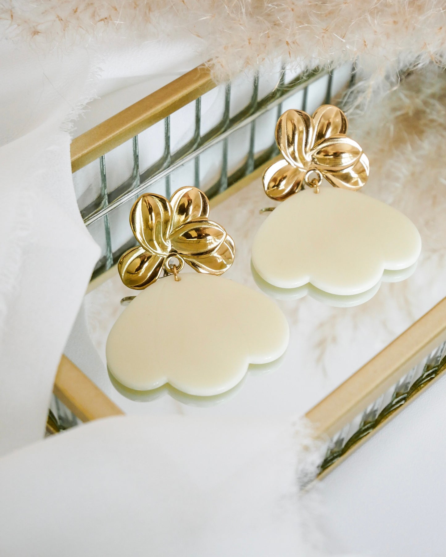 Boucles d'oreilles DÉLIA - écru