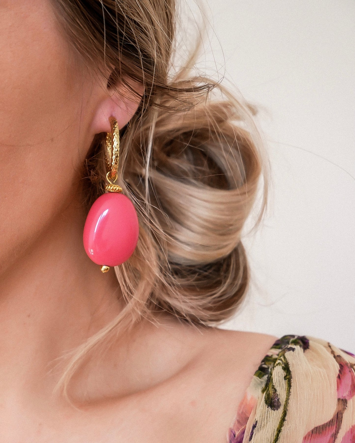 Boucles d'oreilles GIA - rose fuchsia
