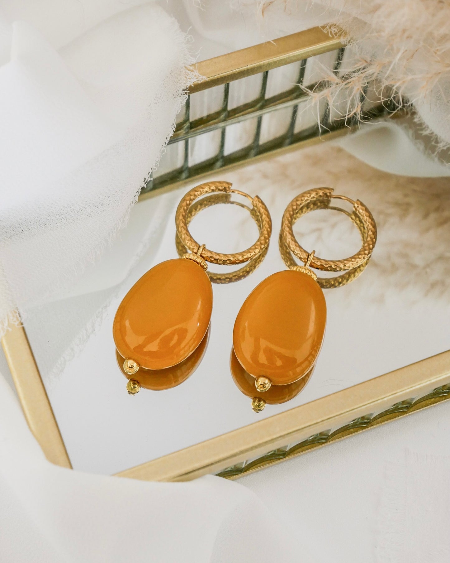 Boucles d'oreilles GIA - jaune ocre