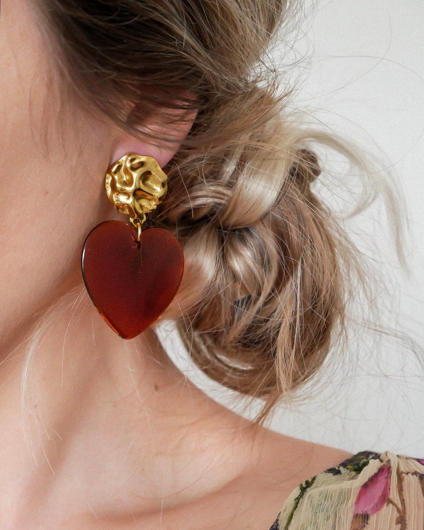 Boucles d'oreilles GISÈLE - ambre marron
