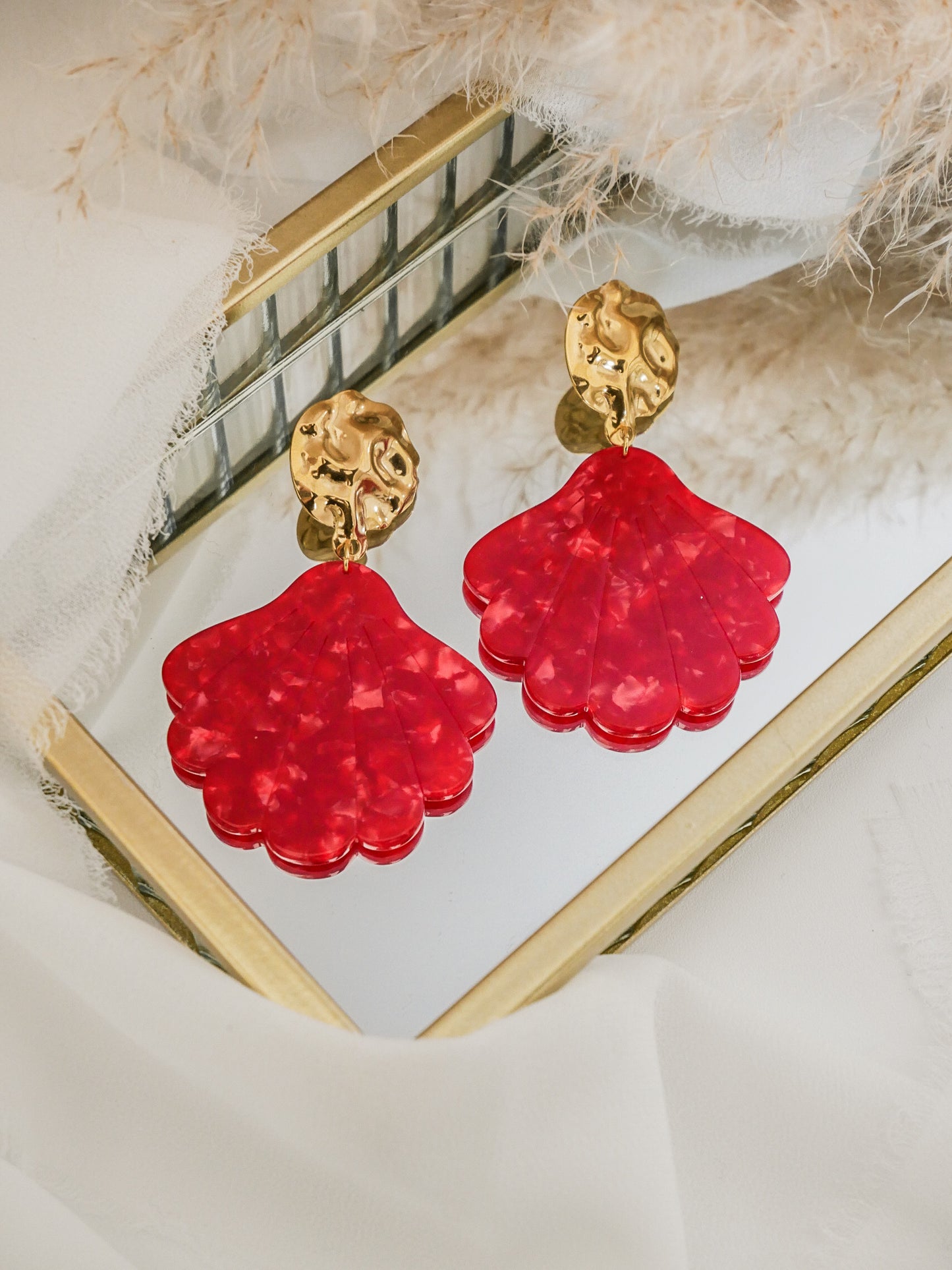 Boucles d'oreilles MALO - rouge