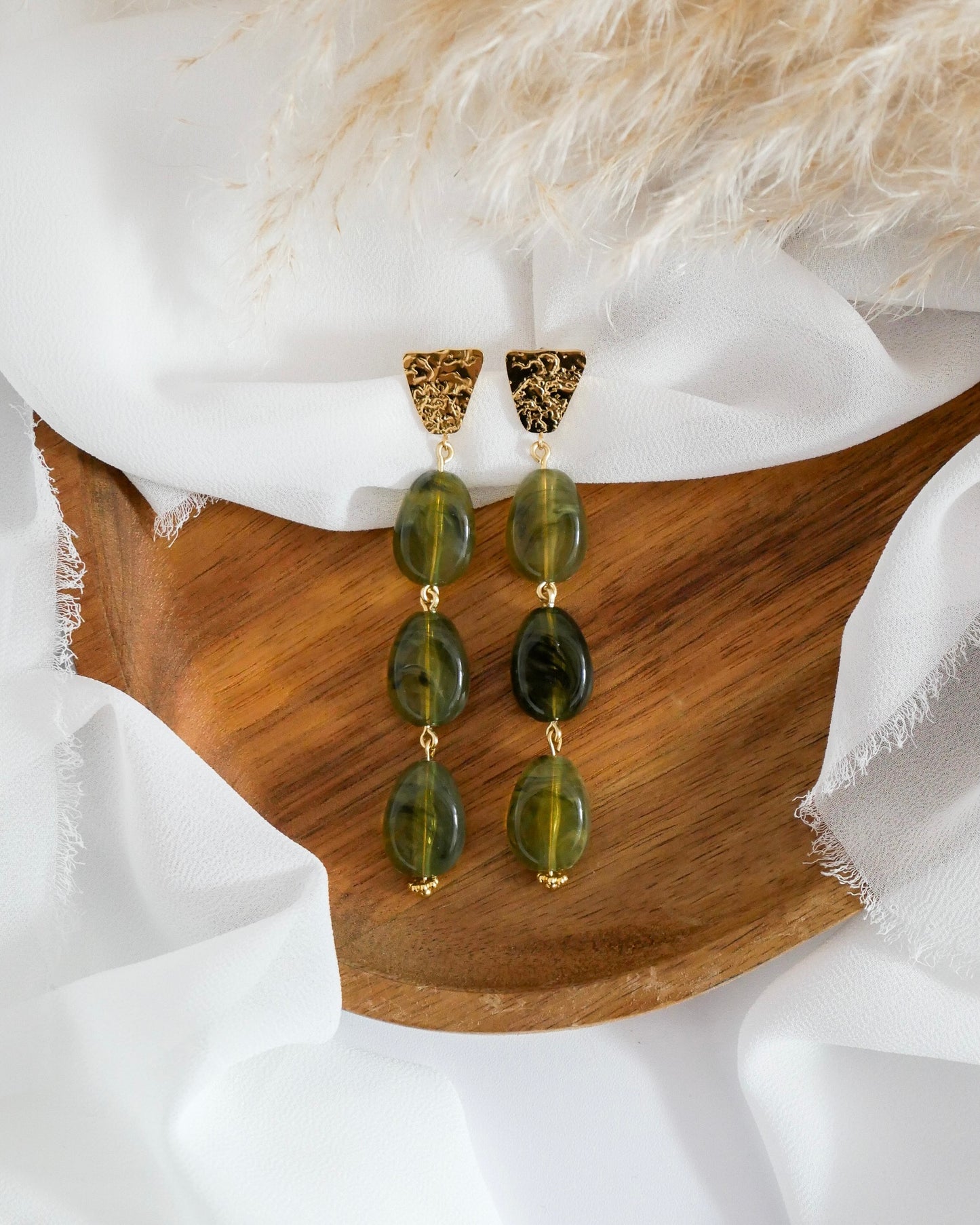Boucles d'oreilles MARTINA - kaki