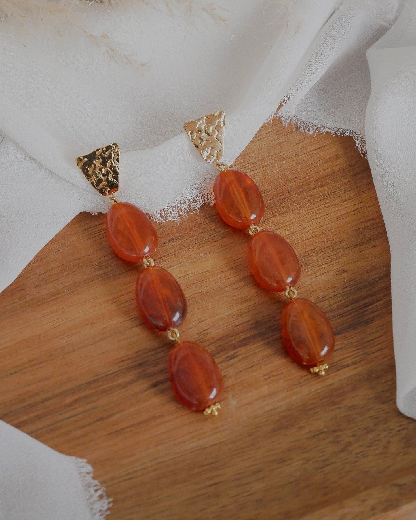 Boucles d'oreilles MARTINA - orange ambré