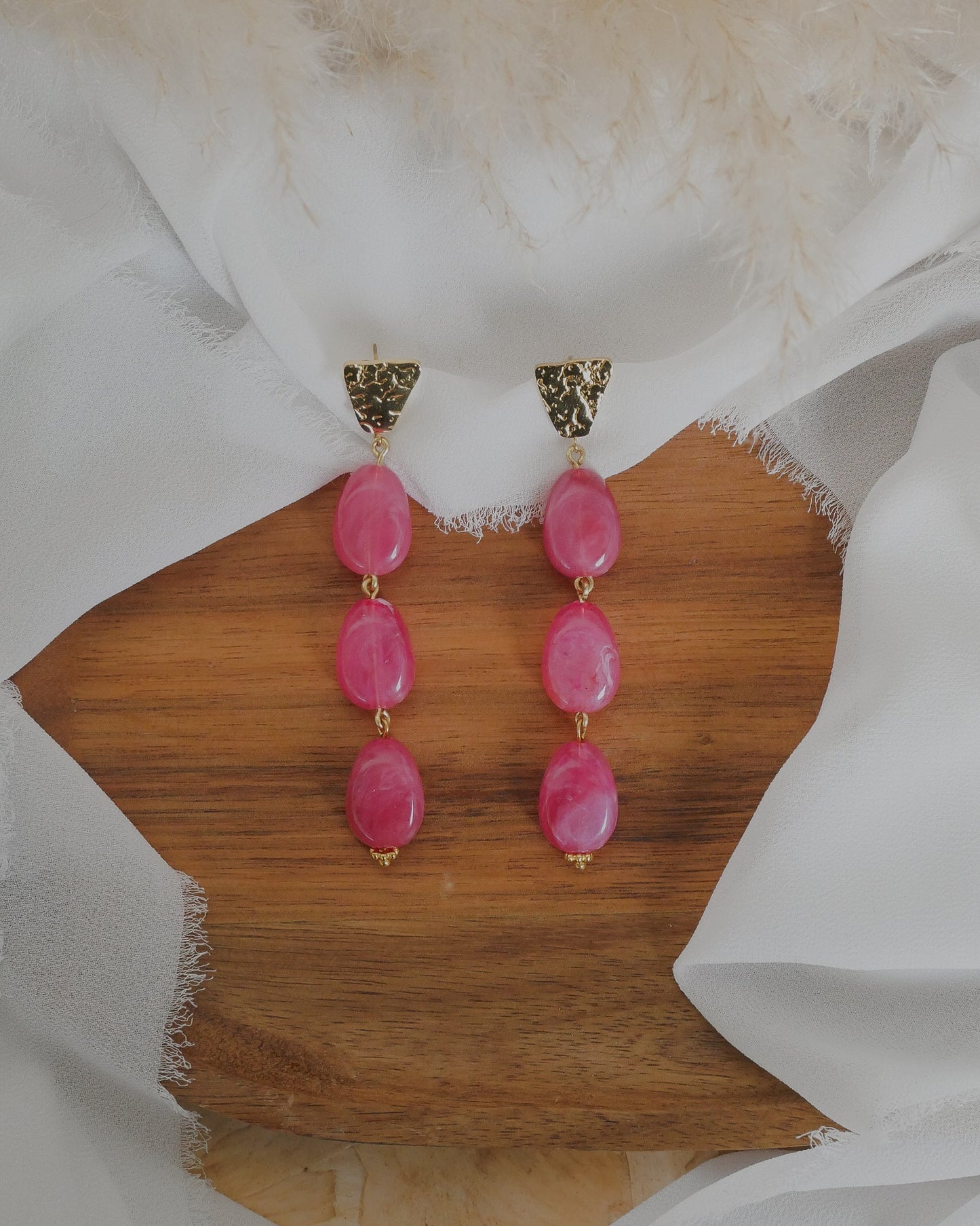 Boucles d'oreilles MARTINA - rose fuchsia