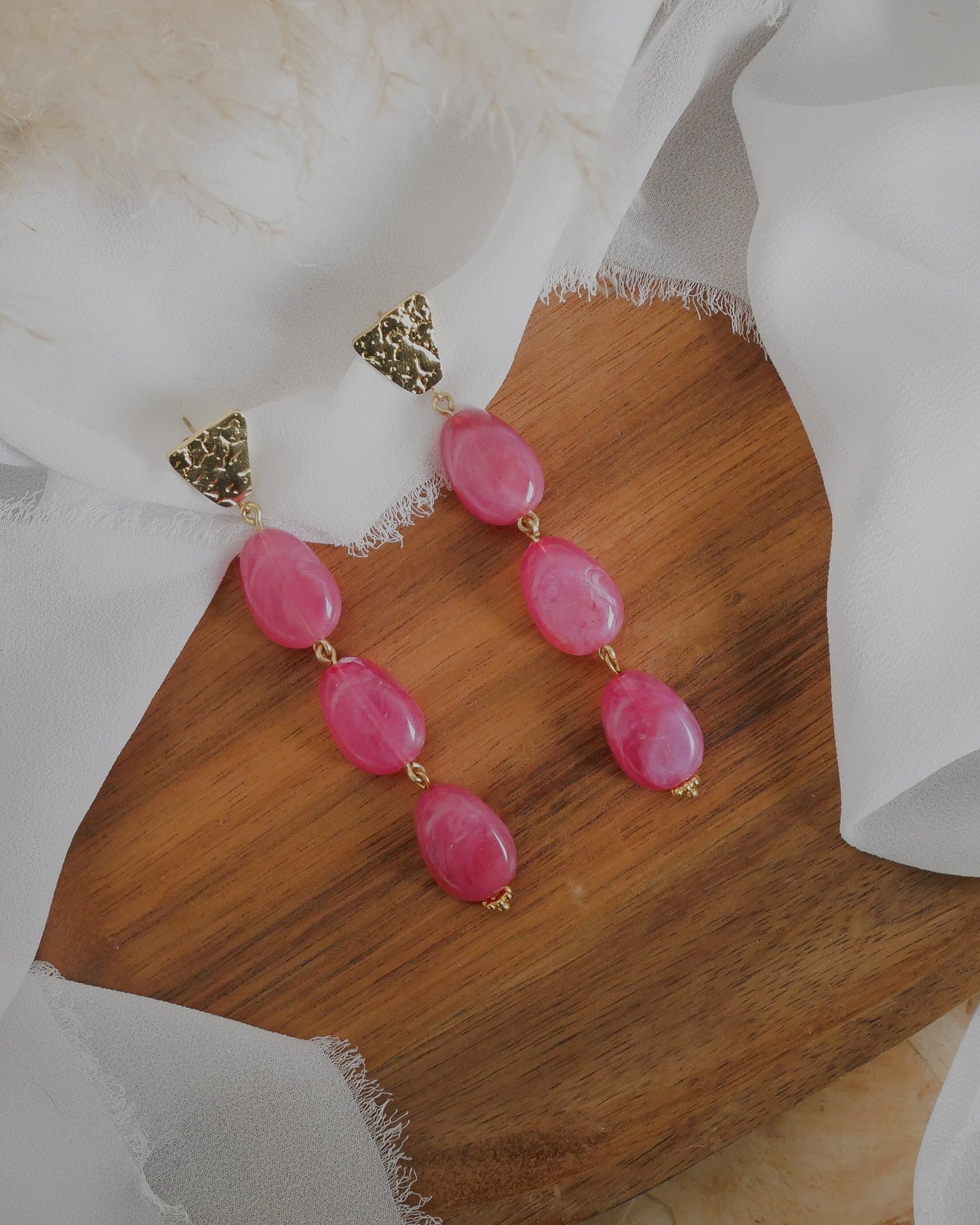 Boucles d'oreilles MARTINA - rose fuchsia