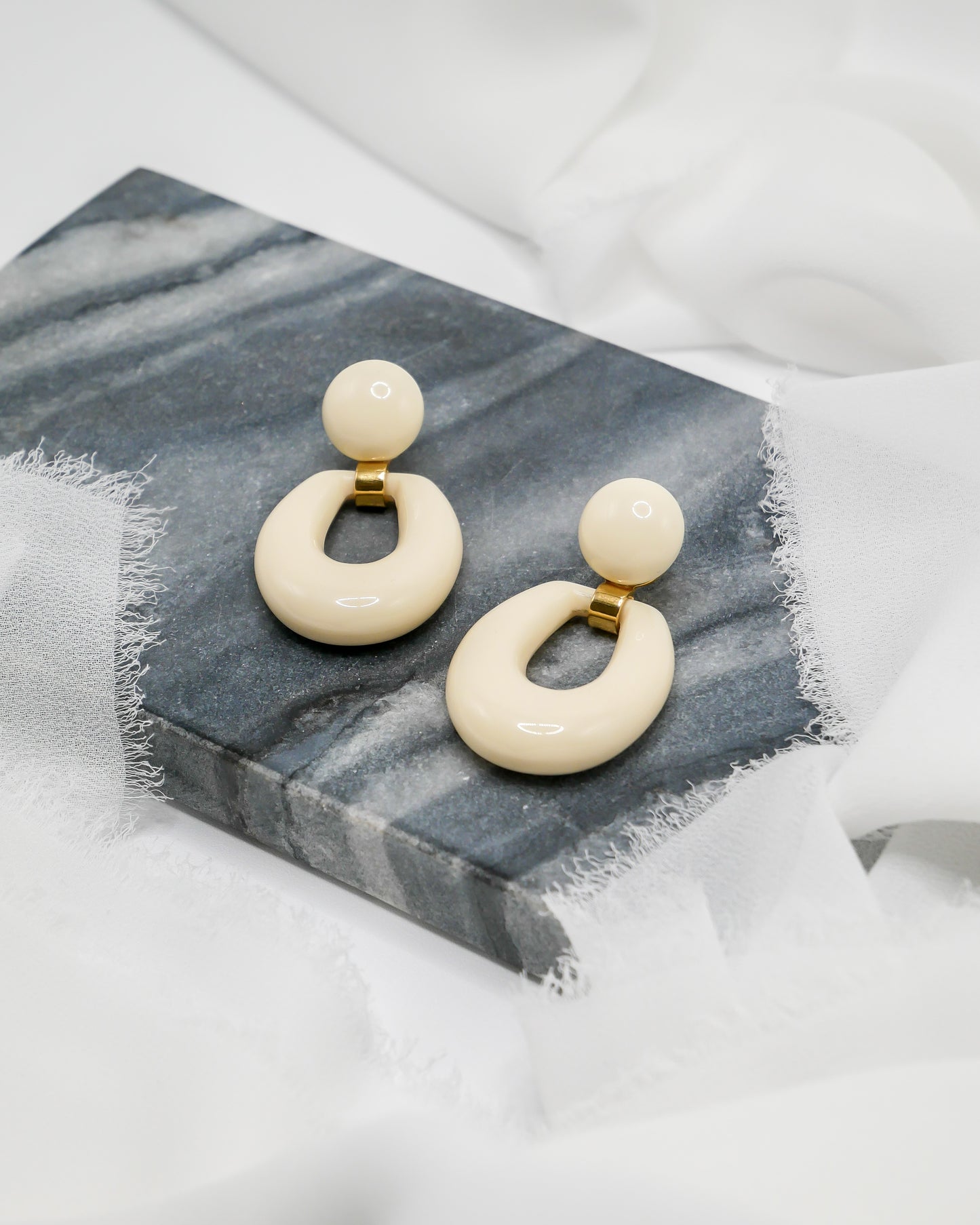 Boucles d'oreilles NINA - écru