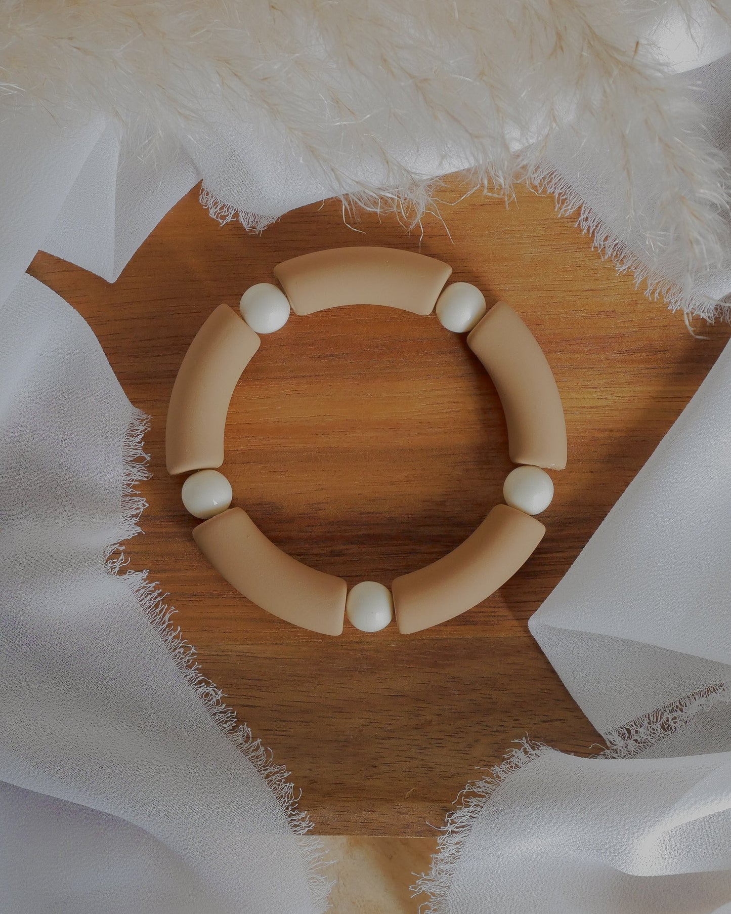 Bracelet PABLO #7 - latte macchiato/écru