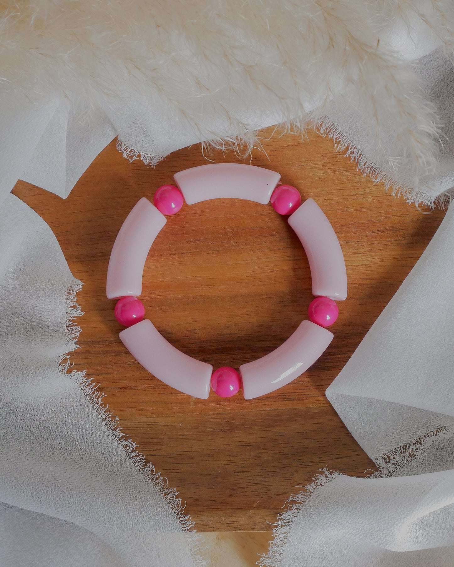 Bracelet PABLO #7 - rose clair/fuchsia