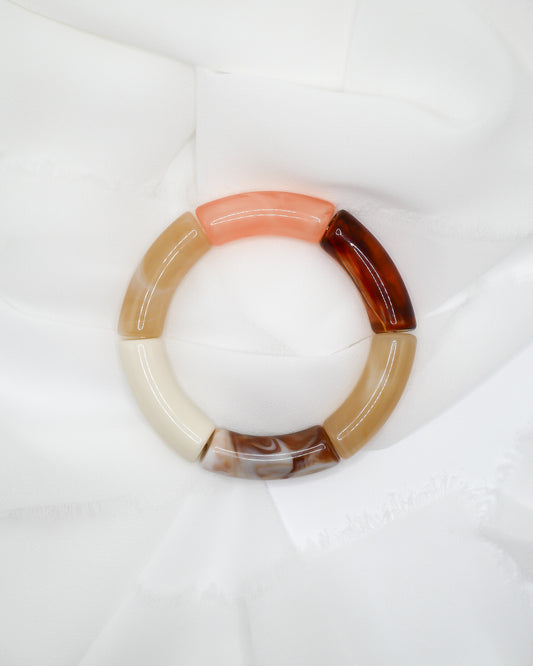 Bracelet PABLO #1 - pêche/marron/beige
