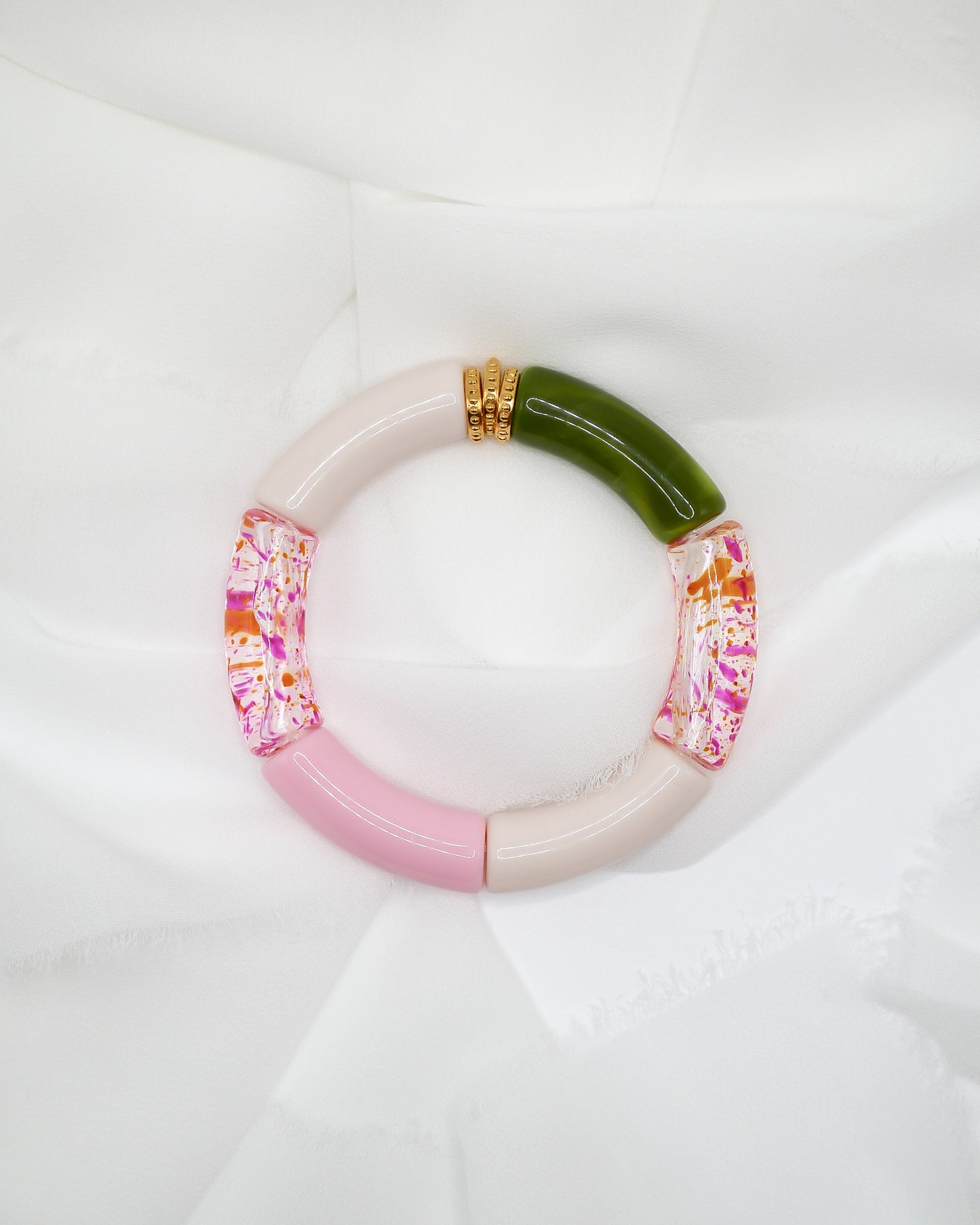 Bracelet PABLO #4 - rose/nude/vert
