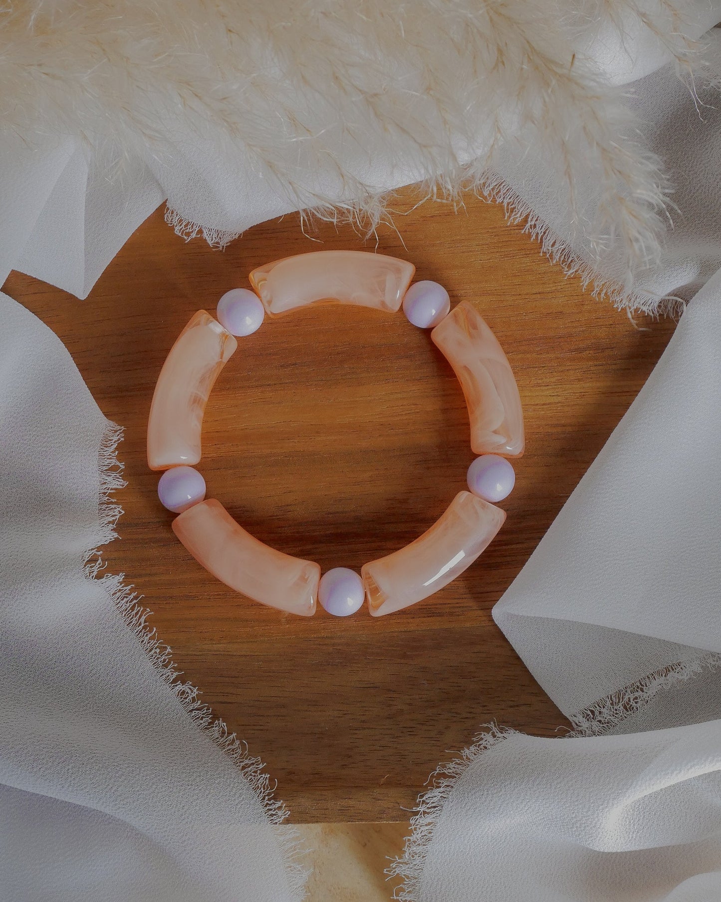 Bracelet PABLO #7 - pêche/parme