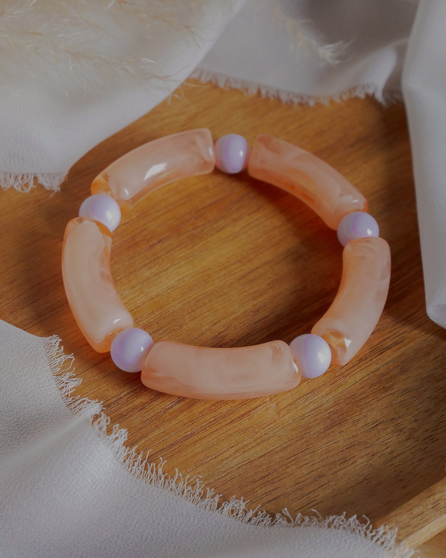 Bracelet PABLO #7 - pêche/parme
