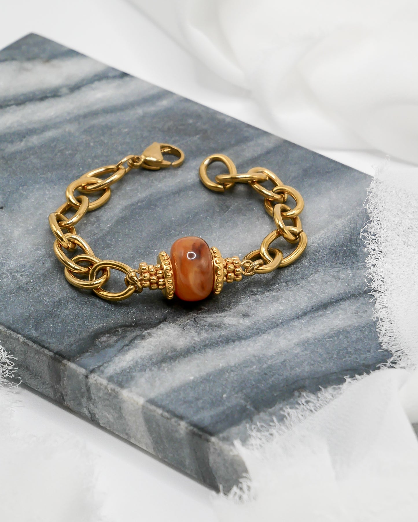 Bracelet PAOLA - orange marbré