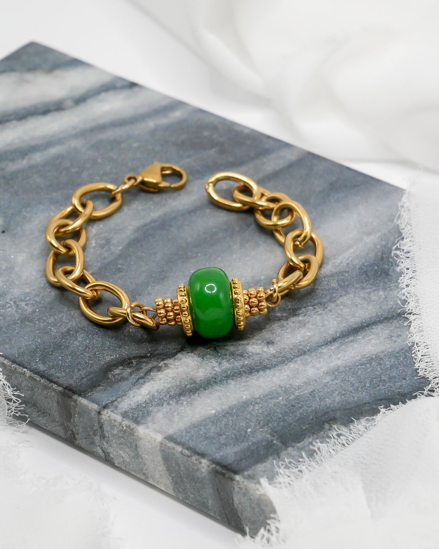 Bracelet PAOLA - vert marbré