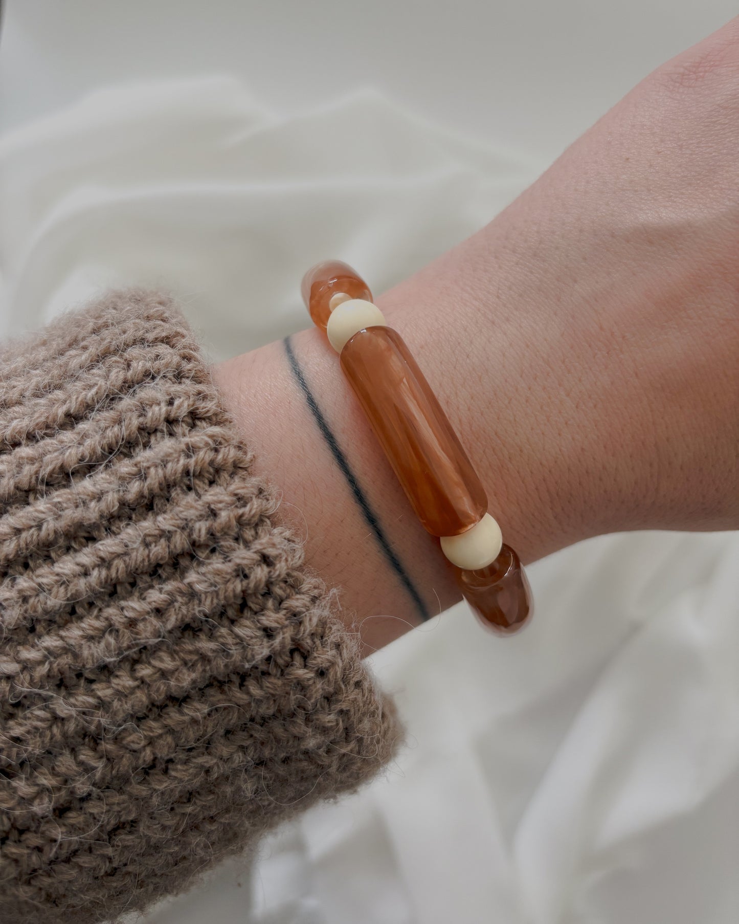 Bracelet PABLO #7 - coffee/écru