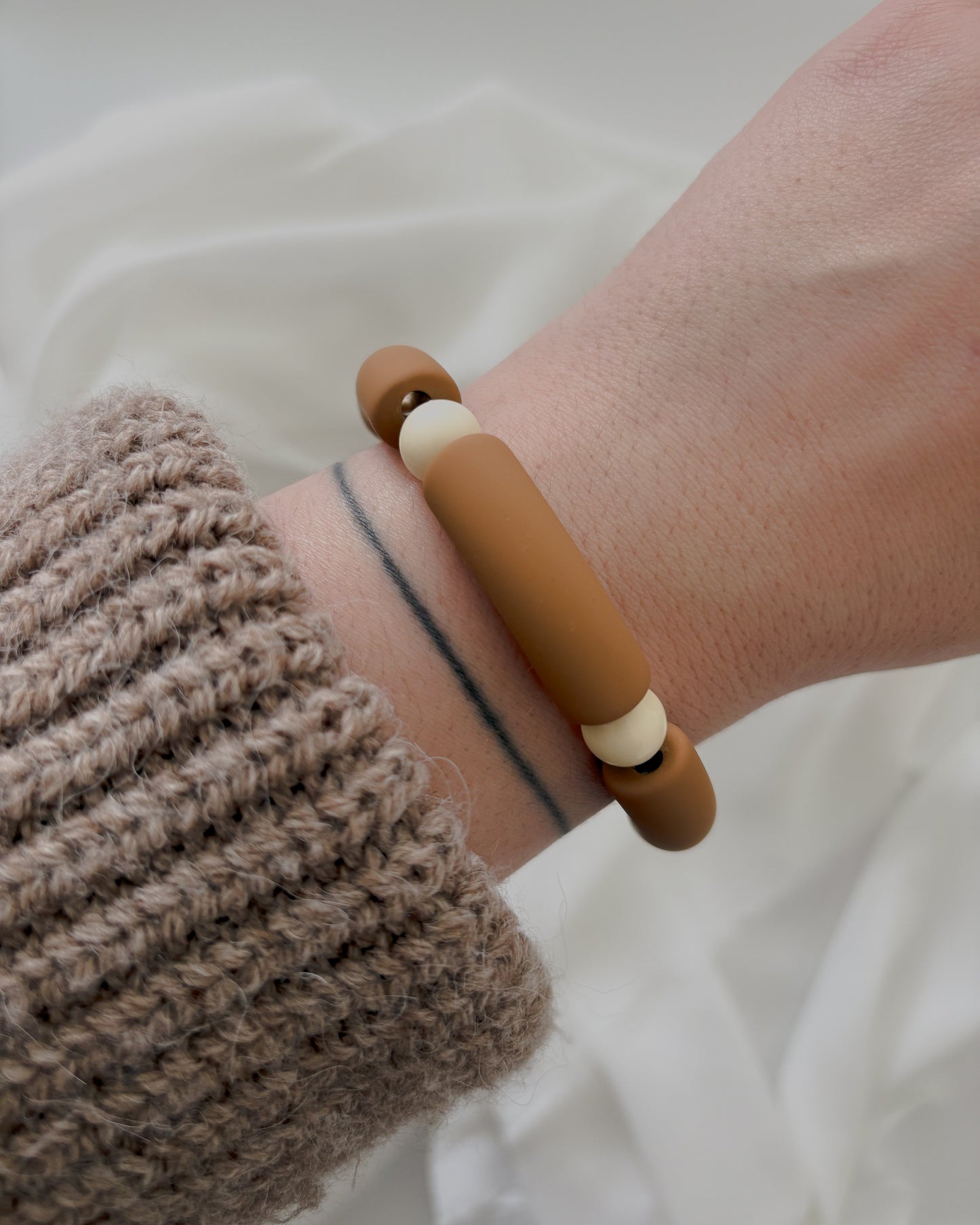 Bracelet PABLO #7 - latte macchiato/écru