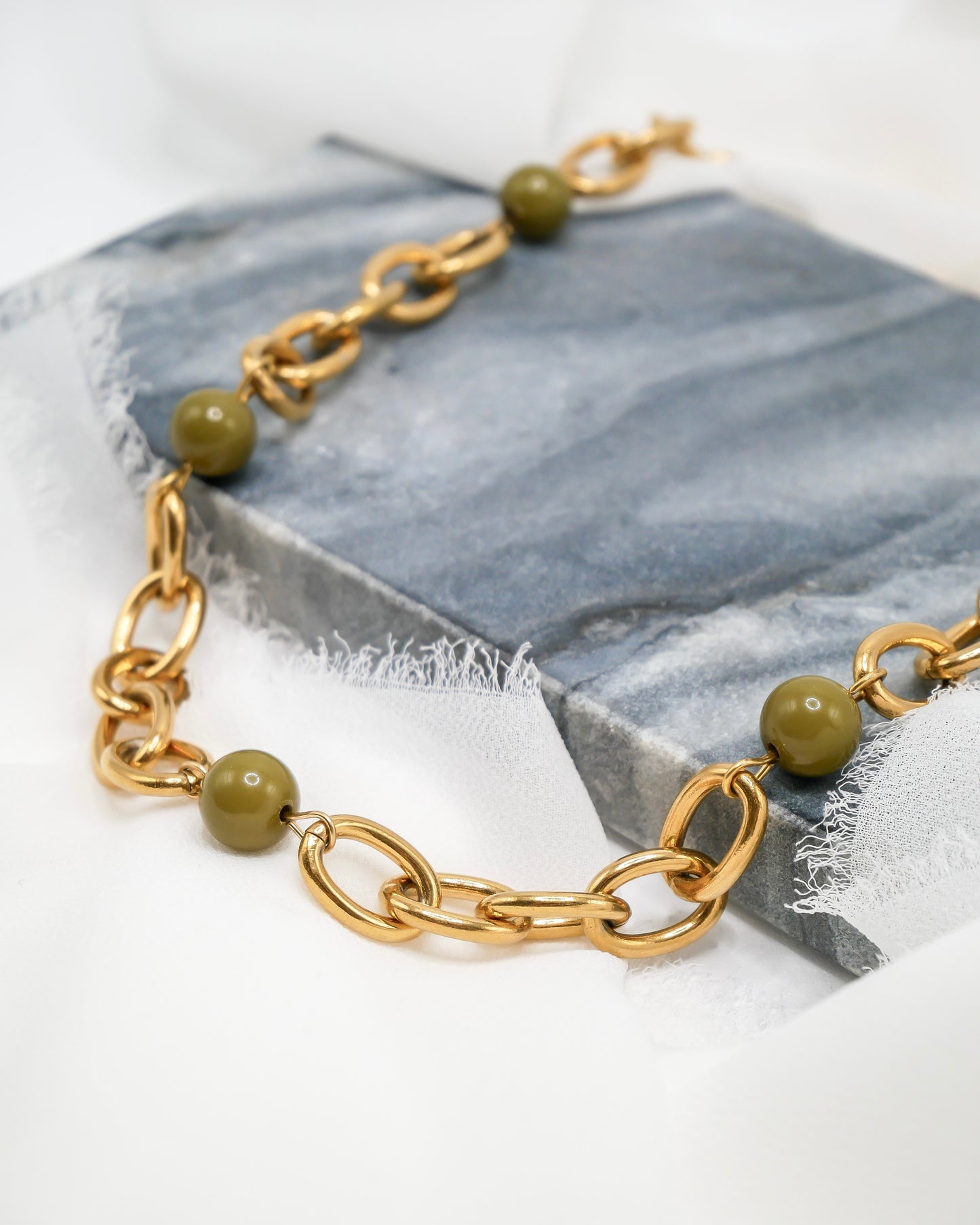 Collier GINA - vert olive