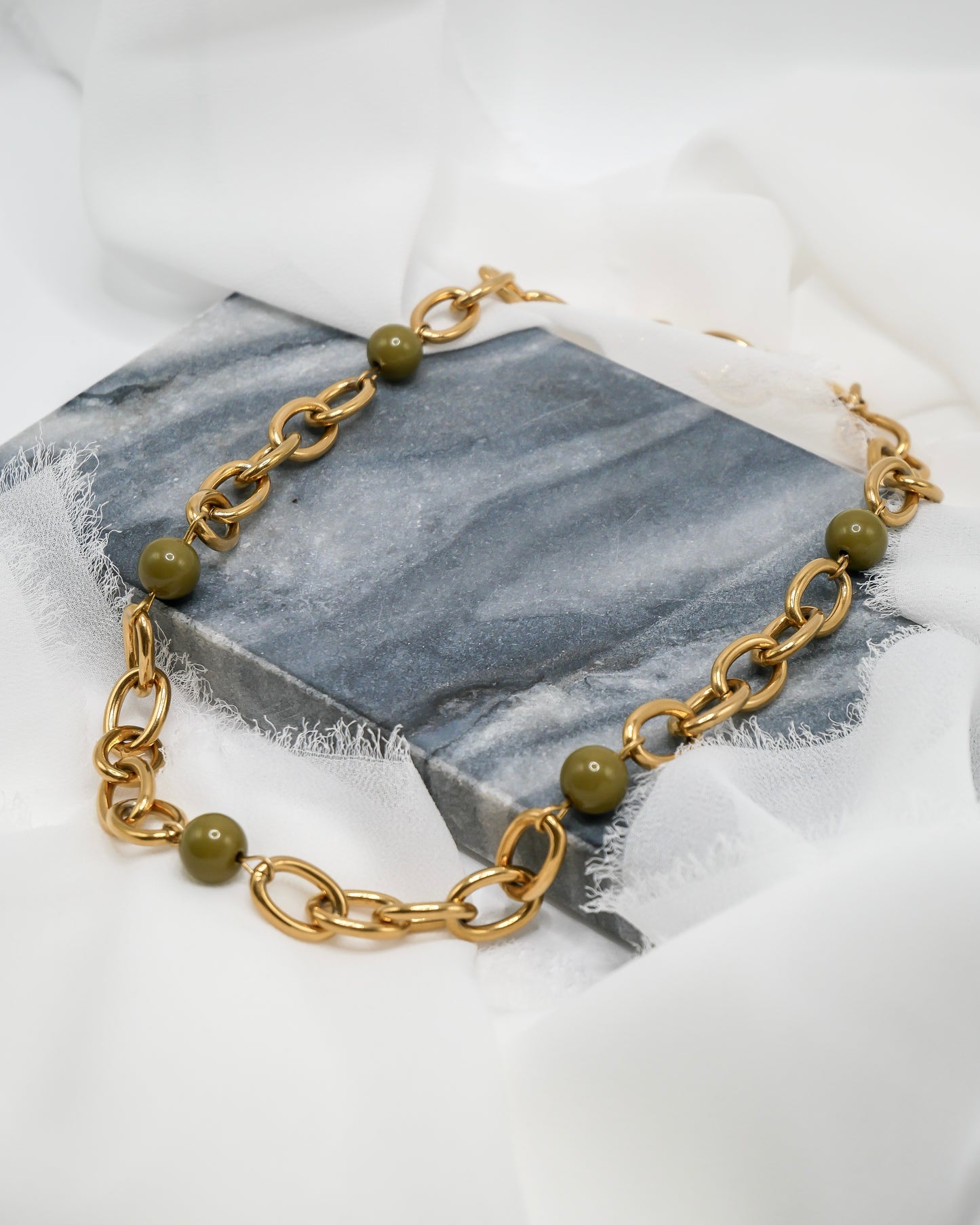 Collier GINA - vert olive