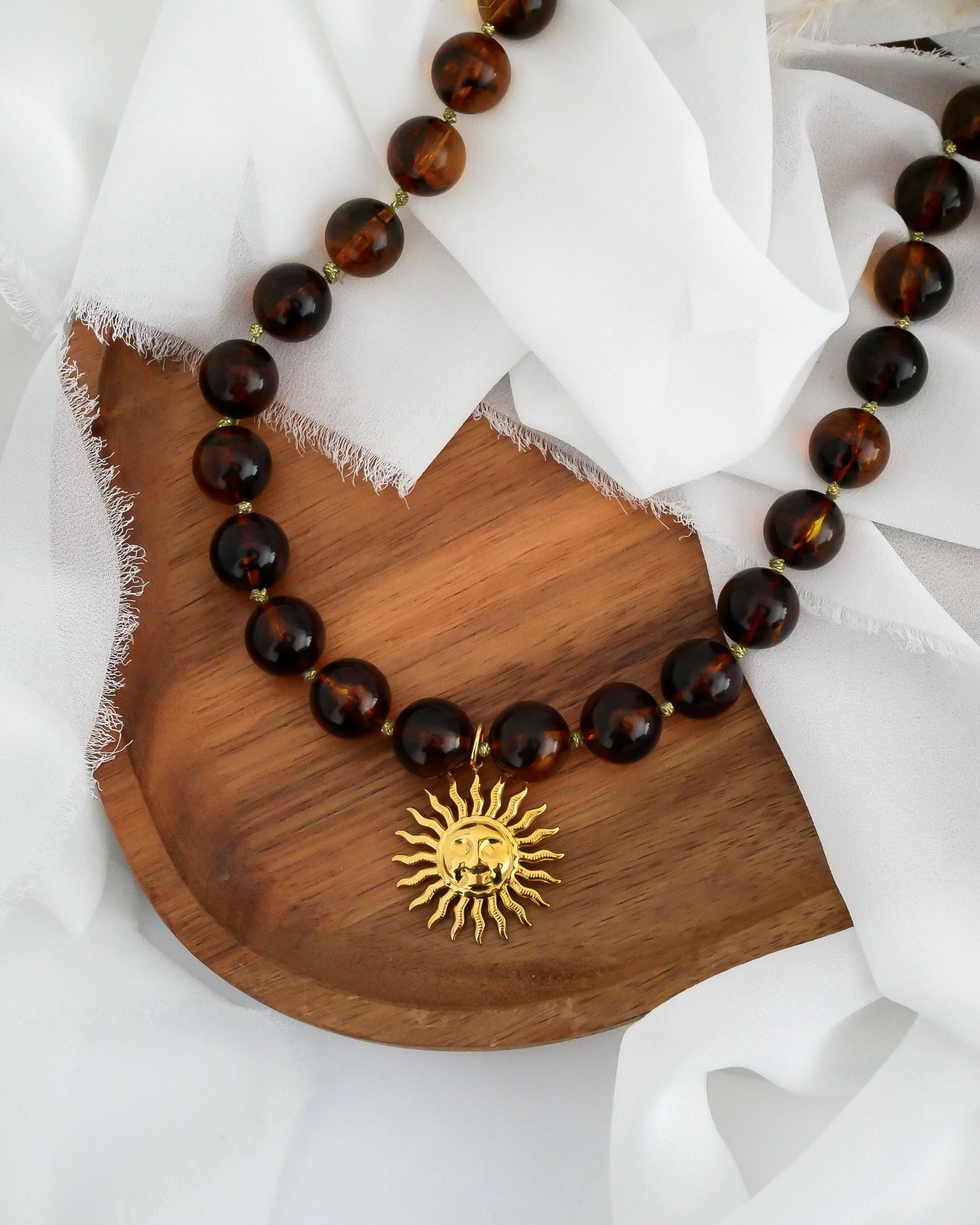 Collier PAULA - marron