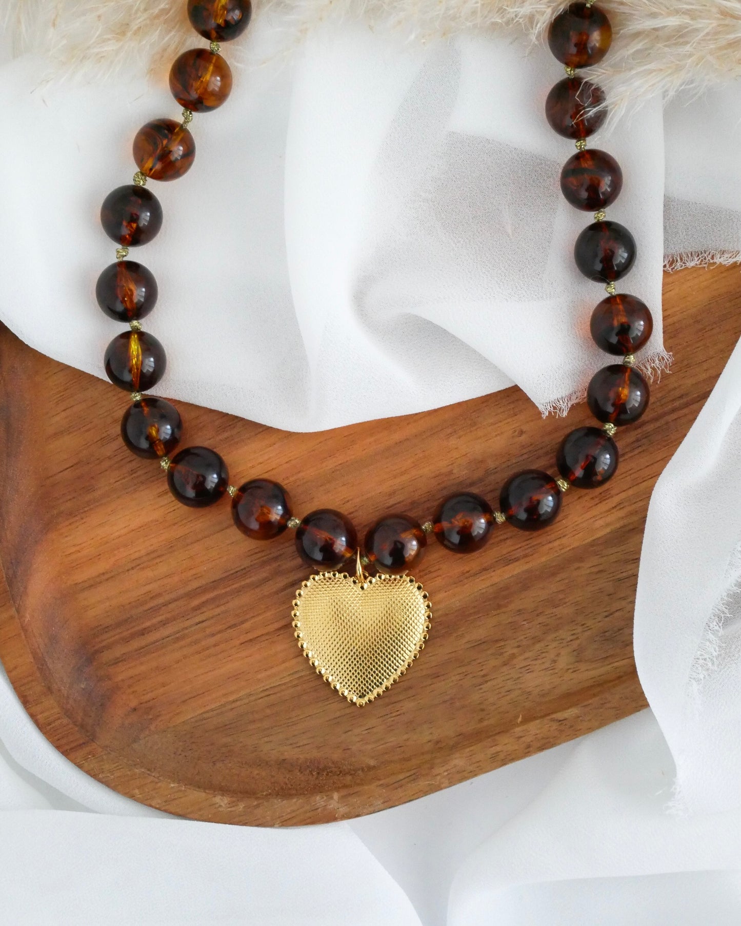 Collier PAULA - marron