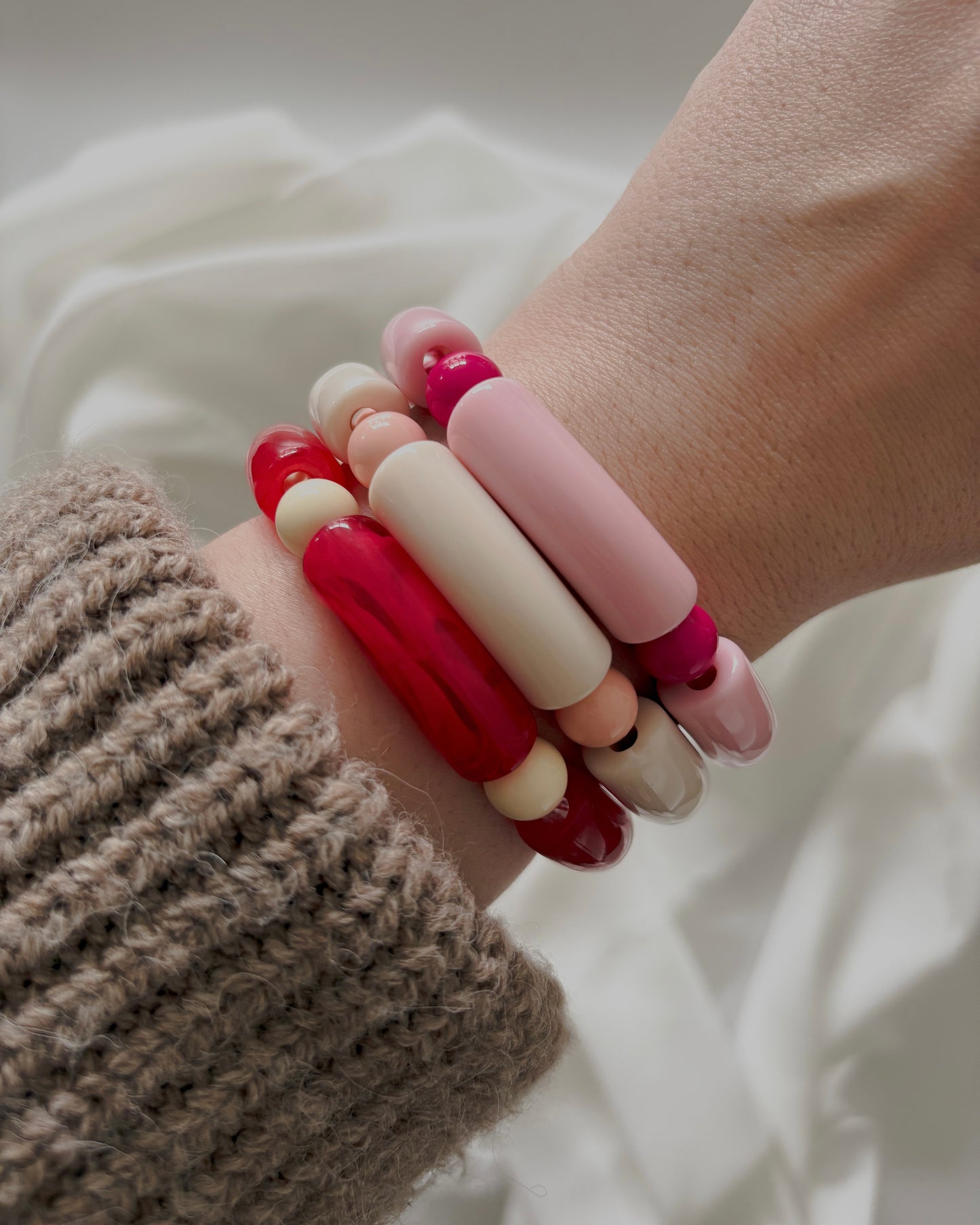 Trio de bracelets PABLO #7 - Pink Lady
