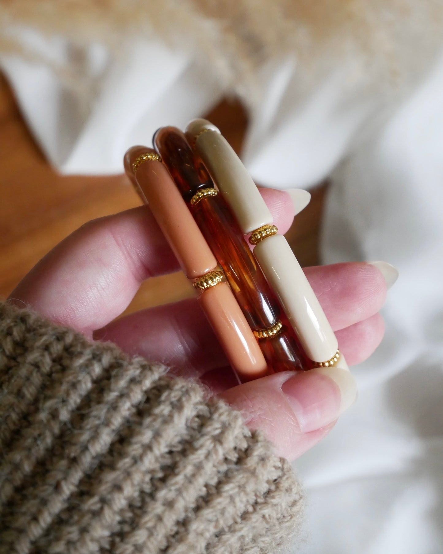 Trio de joncs PABLITO - beige/marron/cannelle