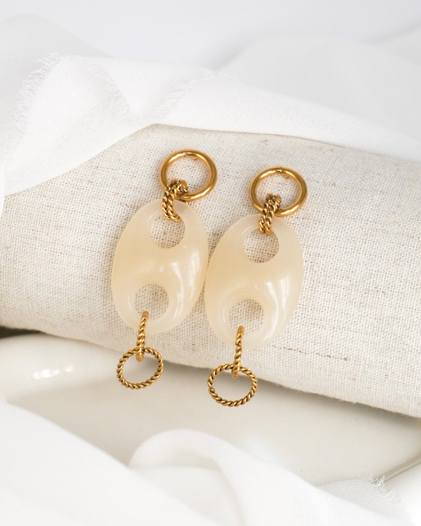 Boucles d'oreilles GIGI - crème