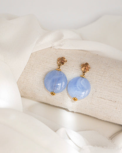 Boucles d'oreilles DEVA - bleu clair