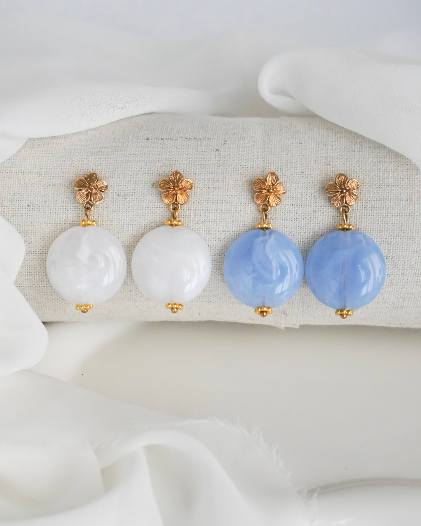 Boucles d'oreilles DEVA - bleu clair