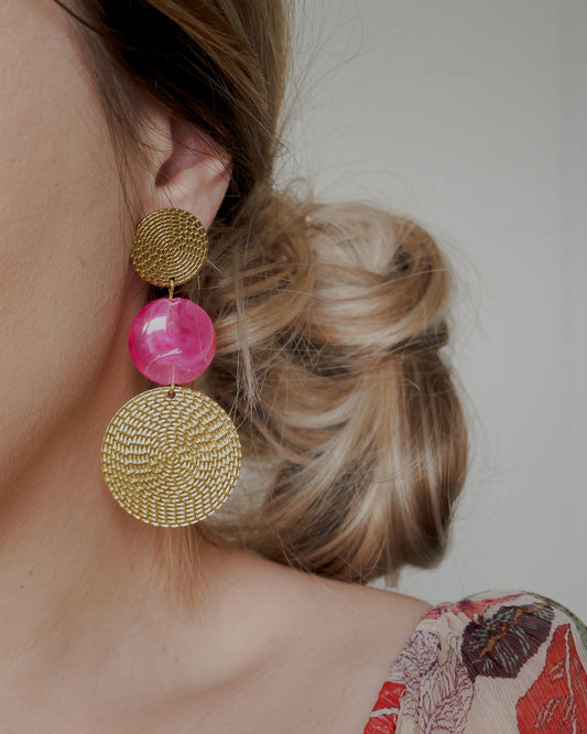 Boucles d'oreilles CIARA - rose fuchsia