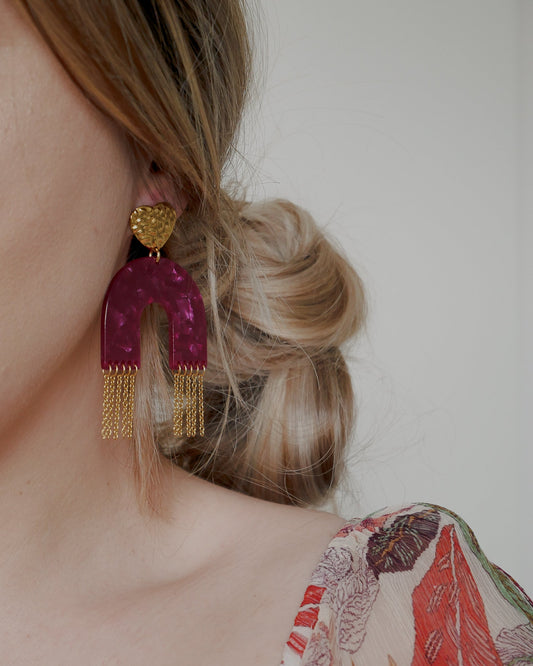 Boucles d'oreilles CLAUDIA - rose
