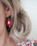 Boucles d'oreilles DEVA - rose framboise