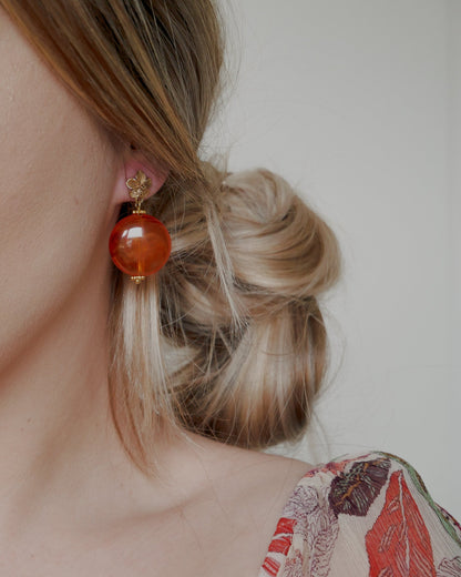 Boucles d'oreilles DEVA - orange ambré