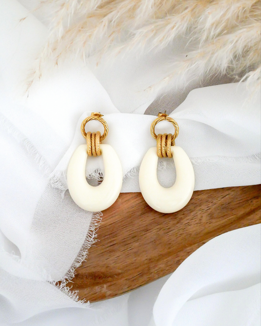 Boucles d'oreilles ENOLA - écru