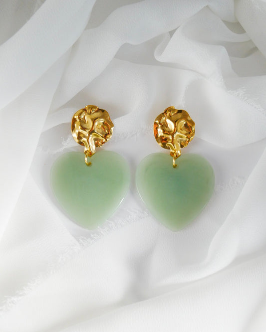 Boucles d'oreilles GISÈLE - vert d'eau