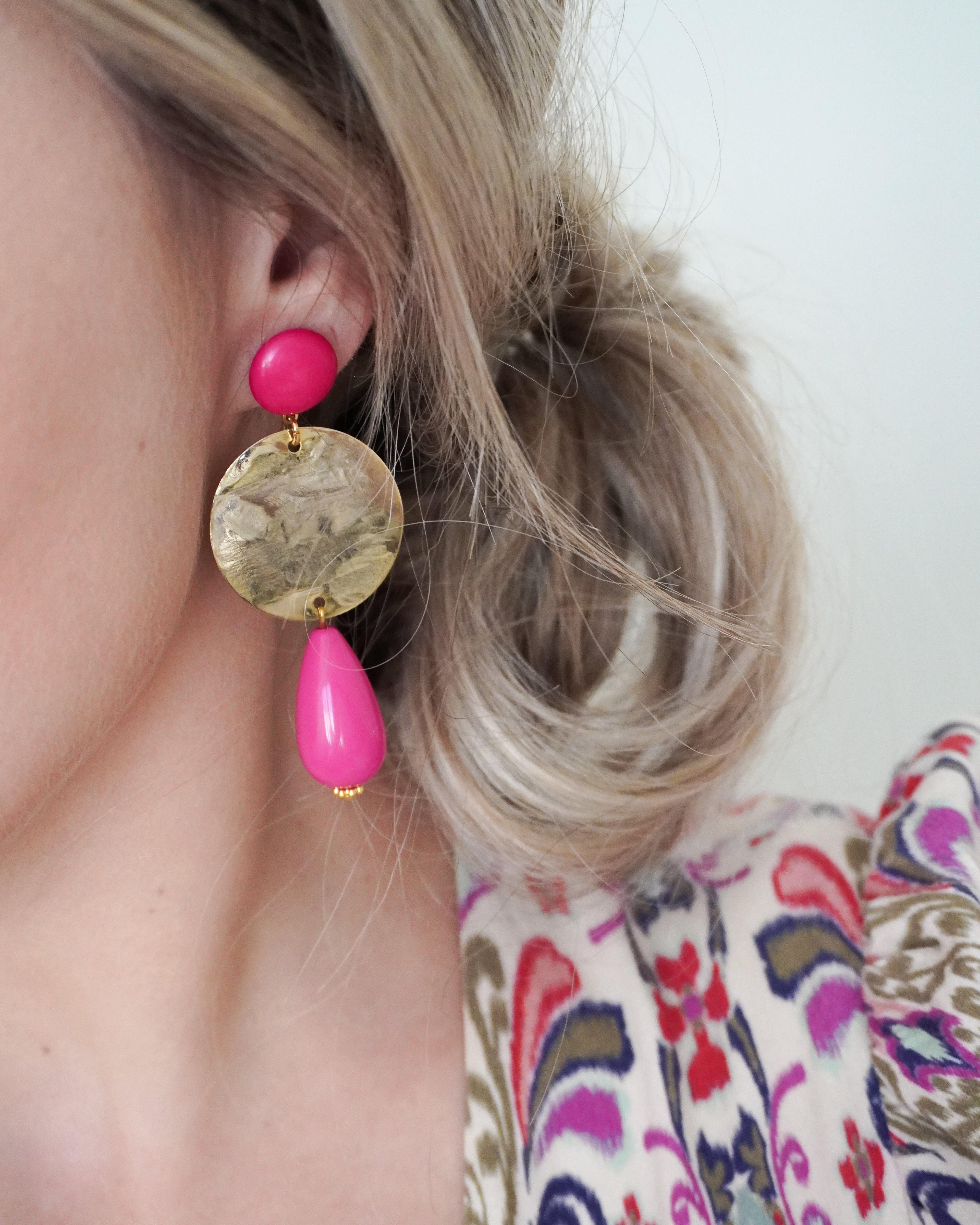 Boucles d'oreilles GIULIA - rose fuchsia