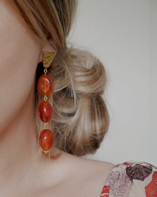 Boucles d'oreilles MARTINA - orange ambré