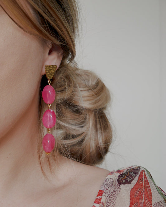 Boucles d'oreilles MARTINA - rose fuchsia