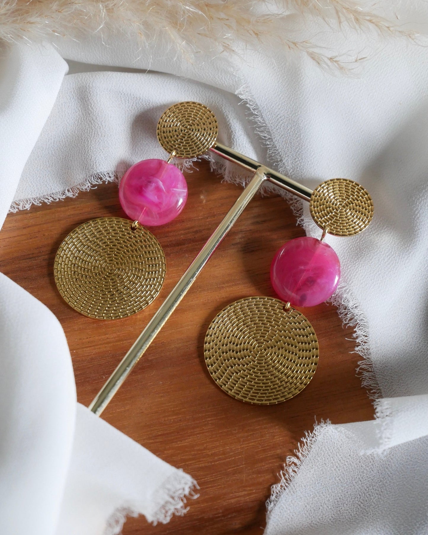Boucles d'oreilles CIARA - rose fuchsia