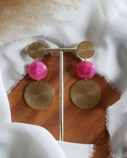 Boucles d'oreilles CIARA - rose fuchsia