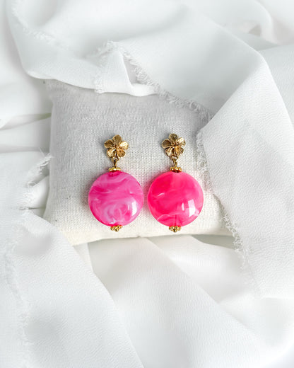 Boucles d'oreilles DEVA - rose fuchsia