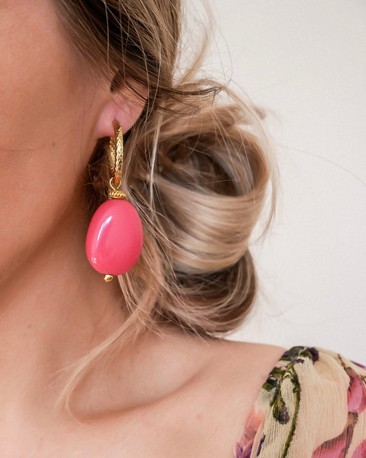 Boucles d'oreilles GIA - rose fuchsia