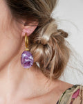 Boucles d'oreilles GIA - violet marbré