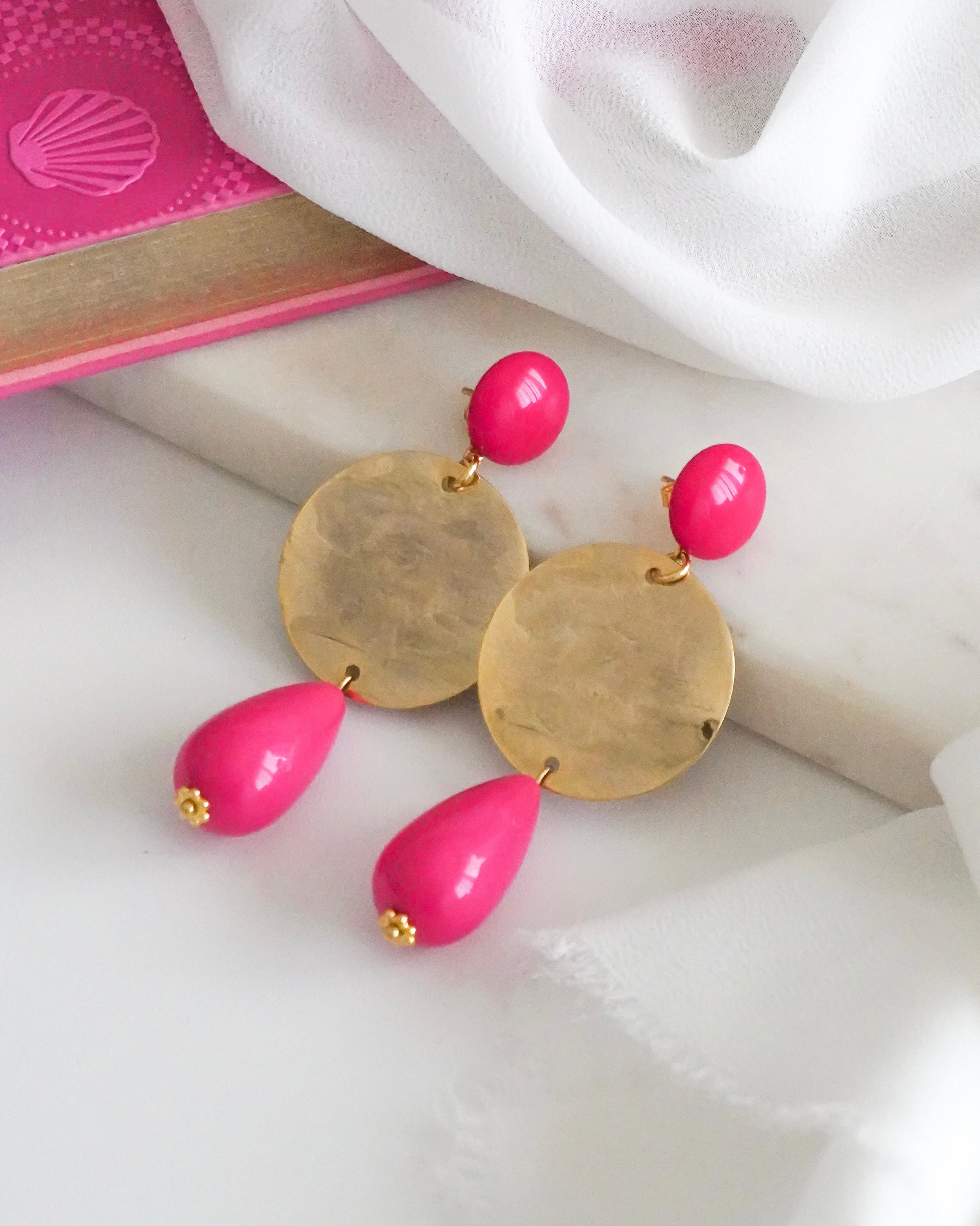Boucles d'oreilles GIULIA - rose fuchsia