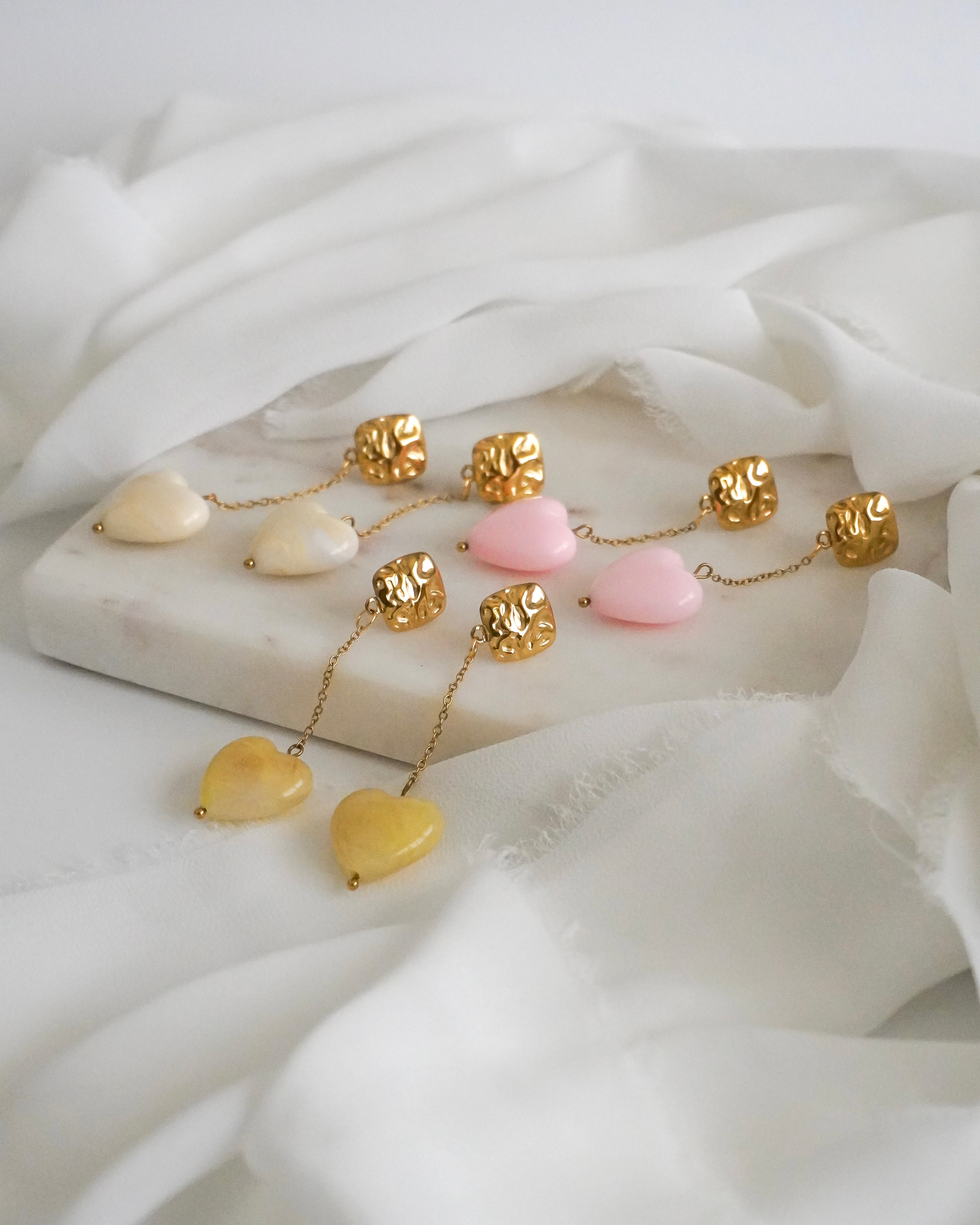 Boucles d'oreilles MAÏA - rose dragée